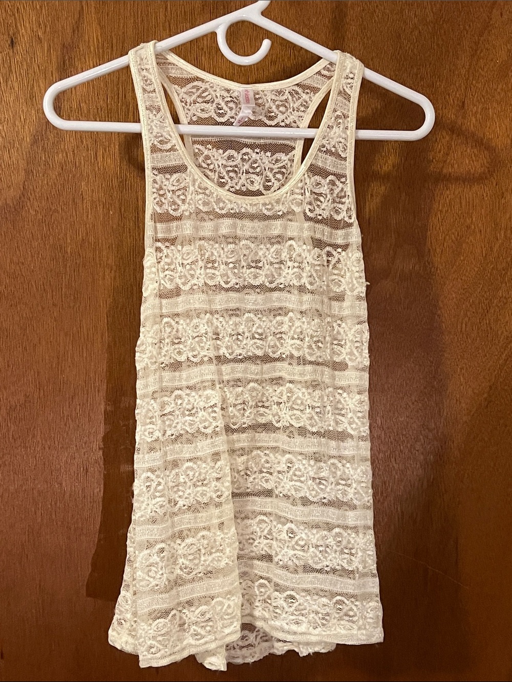 Xhilaration Cream Lace Crochet Tank Camisole S